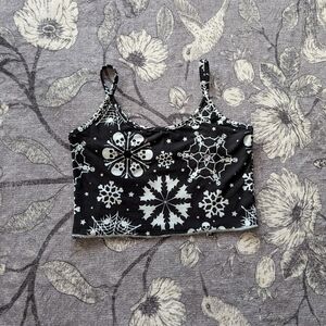Creepy Snowflake Crop Top